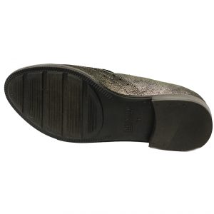 Жіночі туфлі з натуральної шкіри кольору темний нікель