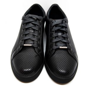 Чоловічі  літні туфлі з натуральної шкіри чорного кольору
