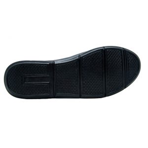 жіночі туфлі з натуральної шкіри чорного кольору з гумовою вставкою