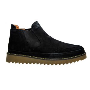 Чоловічі демісезонні черевики з натурального нубука чорного кольору