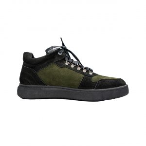 Чоловічі зимові черевики з зеленого та чорного нубука