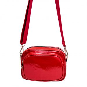 Жіноча сумка з червоної лакової еко-шкіри