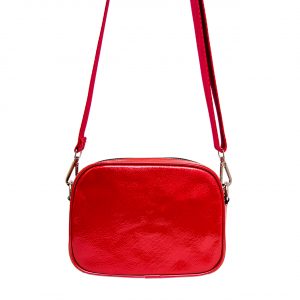 Жіноча сумка з червоної лакової еко-шкіри