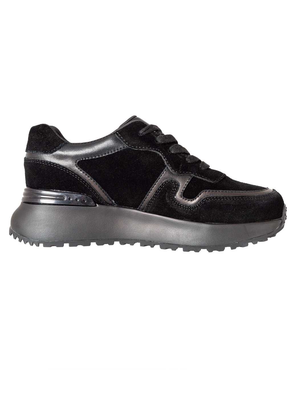 Весняні кросівки Lifexpert з натурального замшу чорного кольору