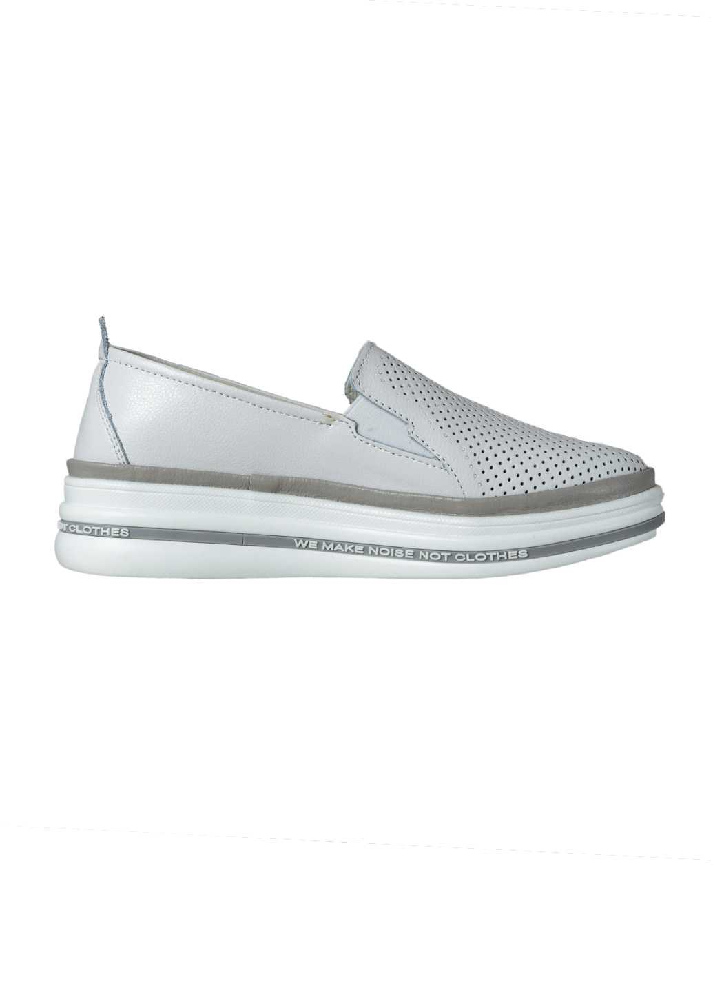 Жіночі туфлі Lifexpert з натуральної шкіри перфорація білого-сірого кольору