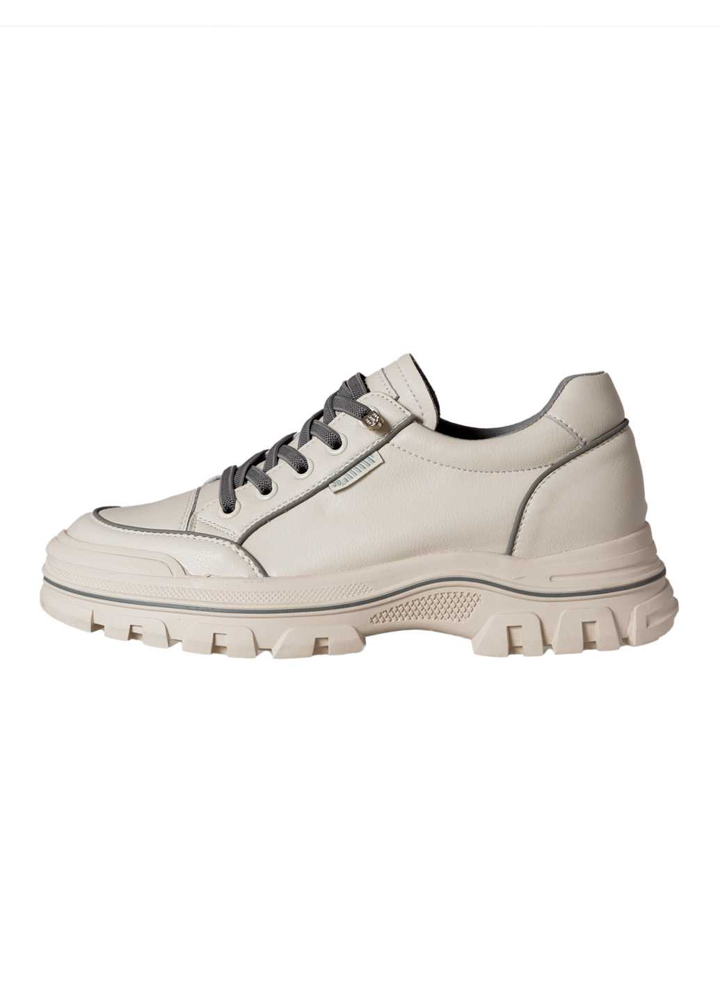 Жіночі шкіряні туфлі молочно-сірого кольору Lifexpert